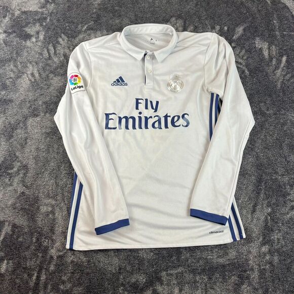 Adidas Real Madrid 2016 Fly Emirates Jersey Polo Climacool Long Sleeve S - Picture 1 of 16
